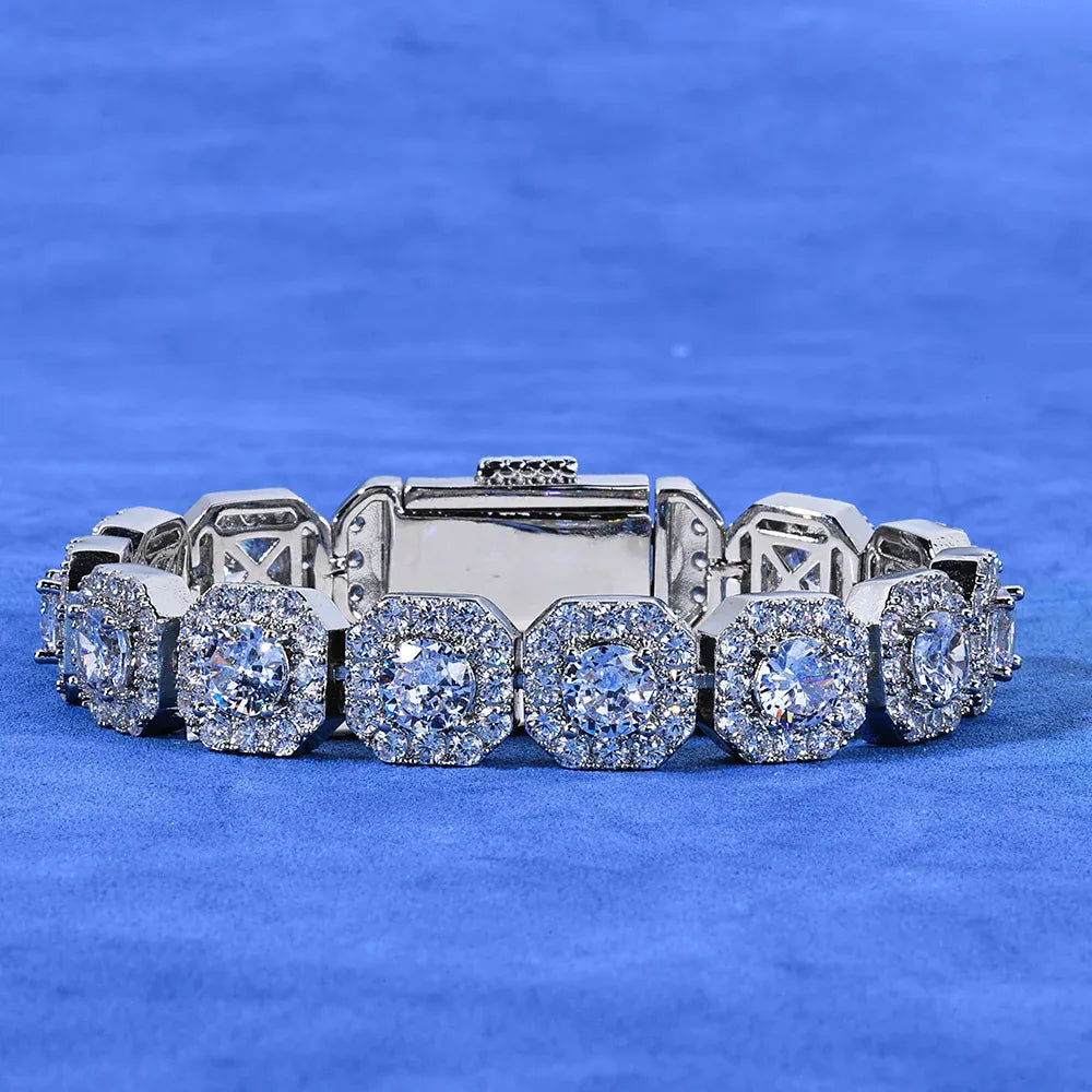 Hip Hop Bling S925 Silver CZ Ice Cube Bracelet – Custom Sugar Cube Link, Luxury Women’s Jewelry | Caratix Jewelry - CaratixJewelry